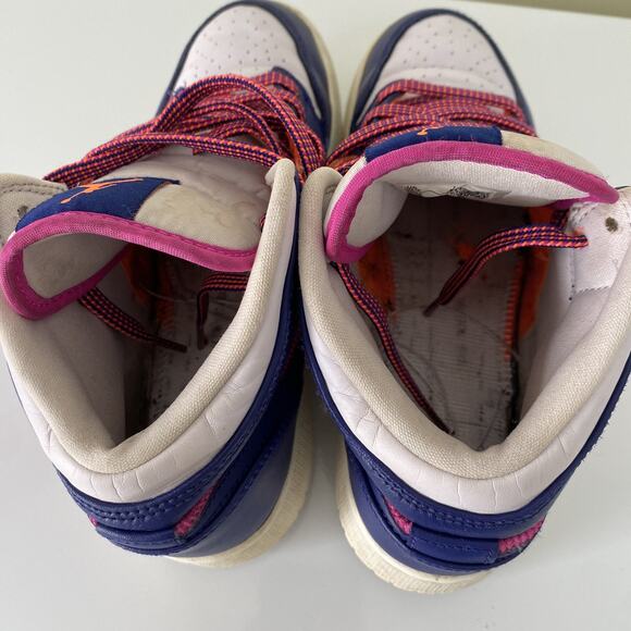 Nike Air Jordan 1 Mid Shoes Youth Sz US 5.5 Fire Pink-Barely Purple 555112-602 - Picture 7 of 10